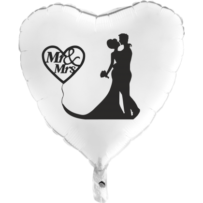 Balón Svadobný Mr & Mrs biely