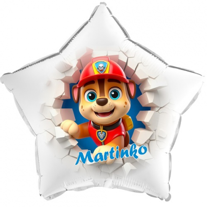 Balón Paw Patrol s menom
