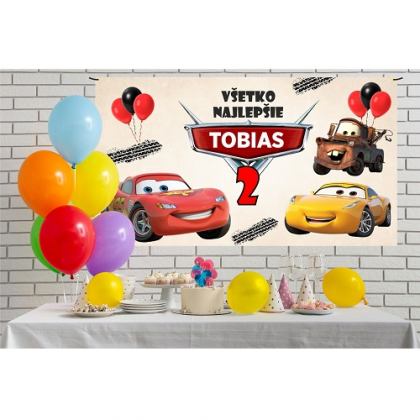Narodeninový banner Cars 110x60 cm 