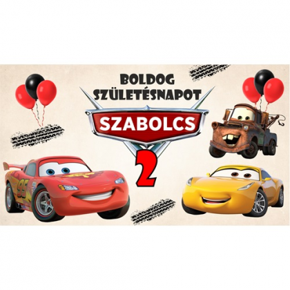 Narodeninový banner Cars 110x60 cm 