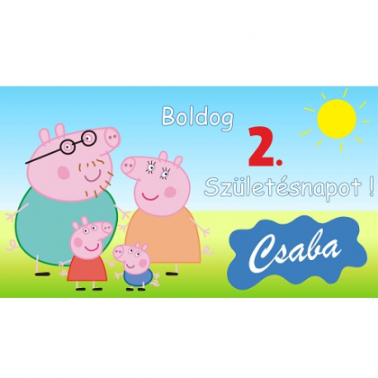 Narodeninový banner Peppa Pig Boldog Születésnapot