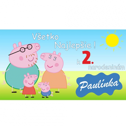 Narodeninový banner Peppa Pig