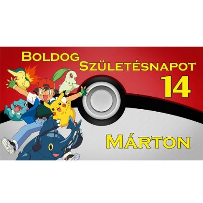 Narodeninový banner Pokémon 110x60 cm 