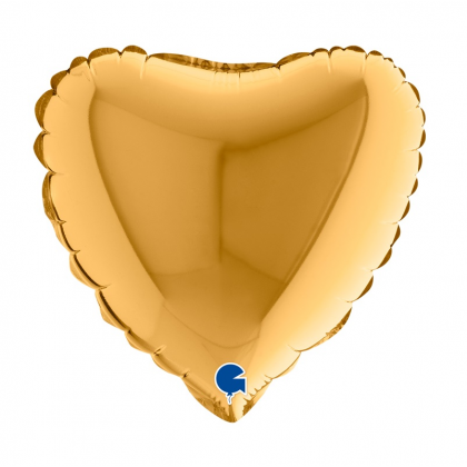 Balón 9´´ Srdce zlaté 22 cm