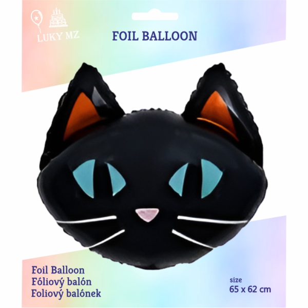 Balón Mačka hlava čierna