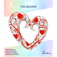 Balón Srdce strieborné deravé