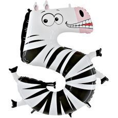 Balón narodeninové číslo 5 Zebra