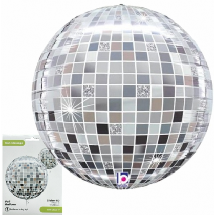 Balón Disco guľa strieborná 4D