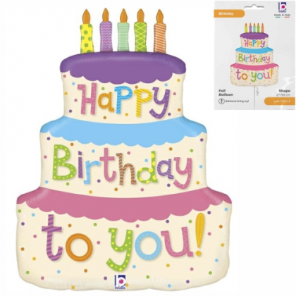 Balón Torta Happy Birthday 55 cm