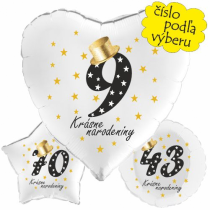 Balón Krásne narodeniny s číslom podľa výberu