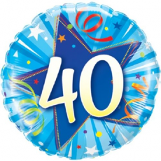 Balón narodeninový 40 modry