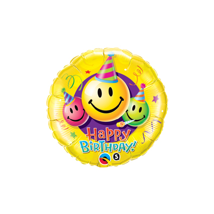 Balón Smajlík Happy Birthday / BDay Smiley Faces