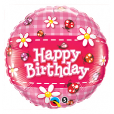 Balón Lienky Happy Birthday / BDay Ladybugs & Daisies