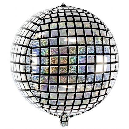 Balón Disco guľa strieborná holog.