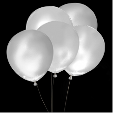 Svietiace balóny BIELE s bielym svetlom 5 ks