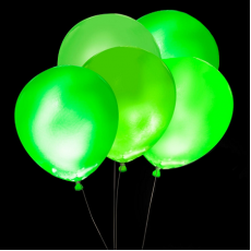 Svietiace balóny ZELENÉ s bielym LED svetlom 5 ks