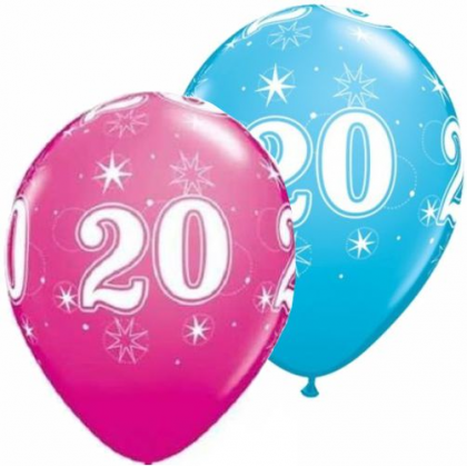 Balón číslo 20 Sparkle RND 11´´ Q