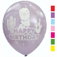 Balóny Happy Birthday Lama Metalické