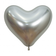 Balón srdce Strieborné reflex 14´´- 35cm