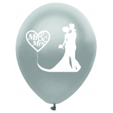 Balóny svadobné Mr & Ms strieborné