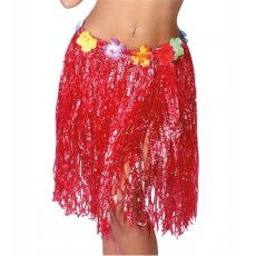 Havajská sukňa červená 50 cm