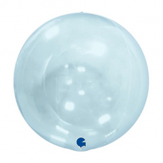 Priehľadný balón modrý bublina 38 cm s ventilom
