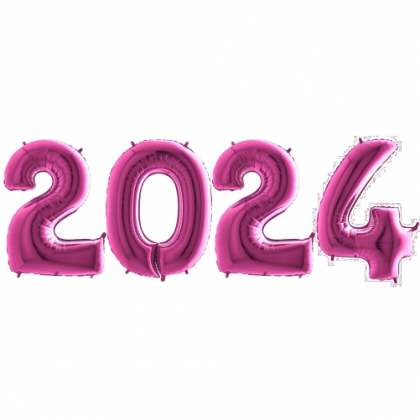 Novoročné číslo 2024 Ružové 100 cm