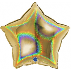 Balón Hviezda zlatá hologr. 45 cm