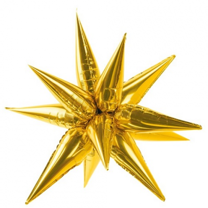 Balón hviezda 3D Zlatá 70 cm