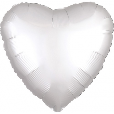 Balón Srdce biele saténové 45 cm
