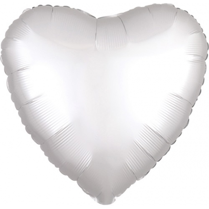 Balón Srdce biele saténové 45 cm