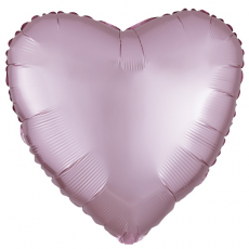 Balón Srdce pastel ružové saténové 45 cm