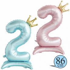 Balón Číslo 2 Princess/Prince stojaci