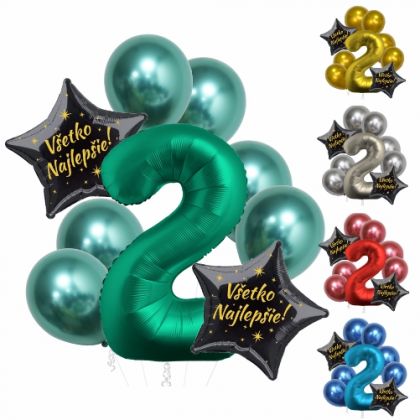 Balón 2. narodeniny chrómové