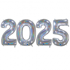 Novoročné číslo 2025 strieborné holg. 66 cm