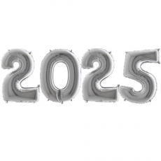 Novoročné číslo 2025 Strieborné 100 cm