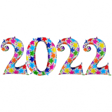 Novoročné číslo 2022 Hviezdičkové 100 cm