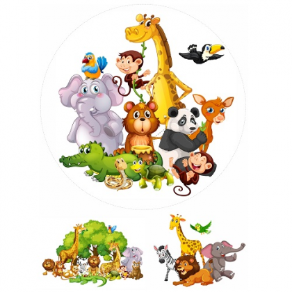 Jedlá oplátka Zvieratká 20 cm