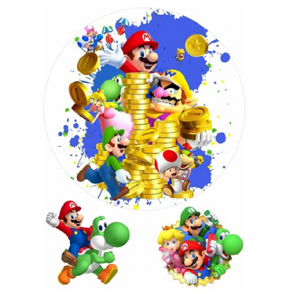 Jedlá oplátka Super Mário 20 cm