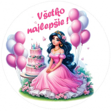 Jedlá oplátka na tortu Princezná