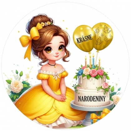 Jedlá oplátka na tortu Princezná