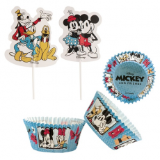 Sada košíčkov na muffiny 24 ks + zápichy Mickey Mouse