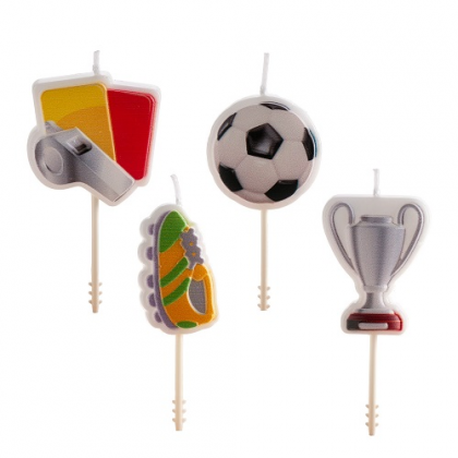 Tortové sviečky Futbal 4 ks