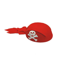 Klobúk - pirátska šatka červený