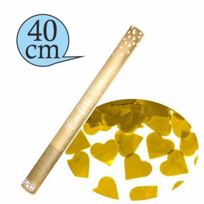Konfety vystreľovacie SRDIEČKA zlaté 40cm