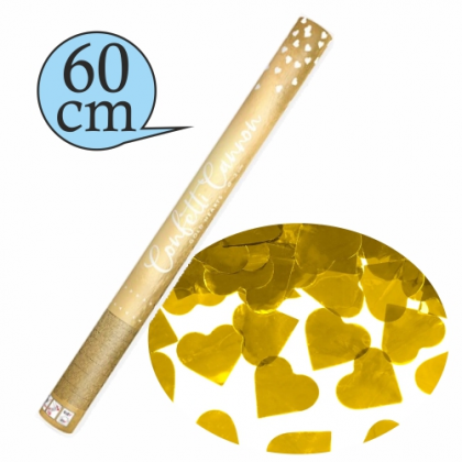 Konfety vystreľovacie srdiečka zlaté metalické 60cm