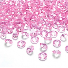 Dekoračné kamienky diamanty bl. ružové 12 mm