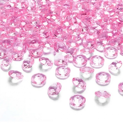 Dekoračné kamienky diamanty bl. ružové 12 mm