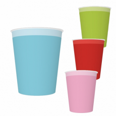 Papierové poháre farebné 250 ml