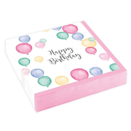 Servítky Happy Birthday pastel